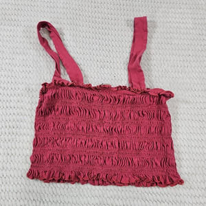 American Eagle Shirt Womens XS Scrunched Crop Tank Top Summer Boho